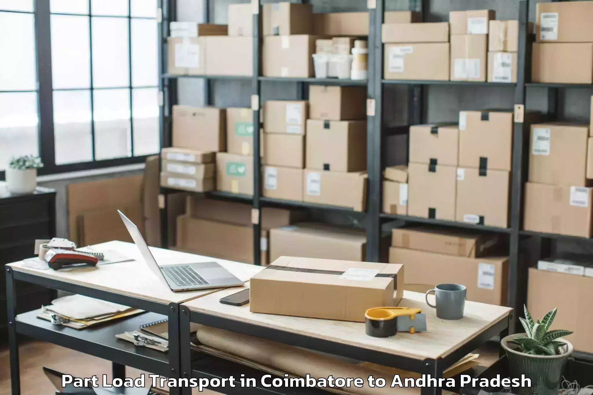 Discover Coimbatore to Achanta Part Load Transport